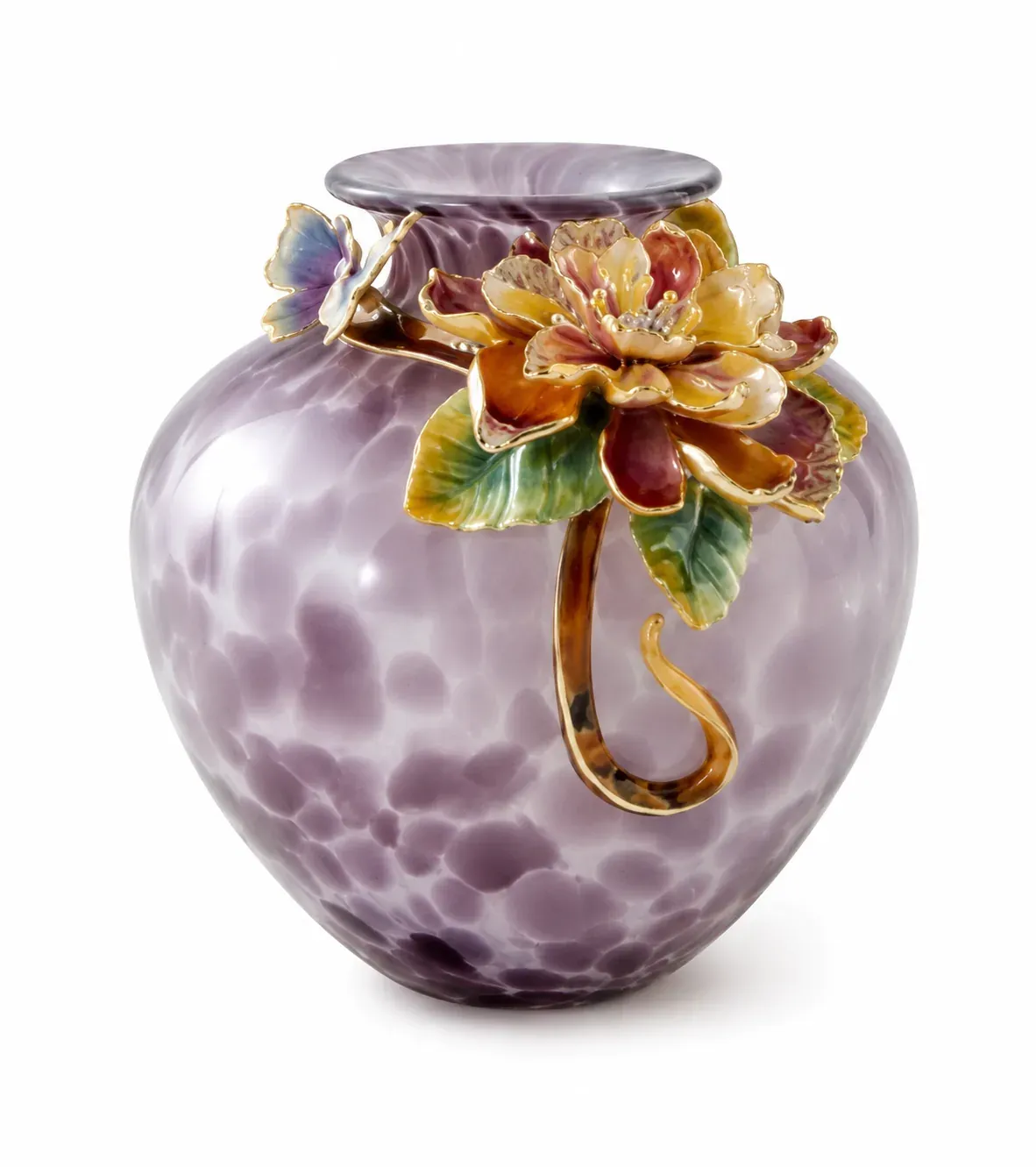 Enameled Amethyst Vase