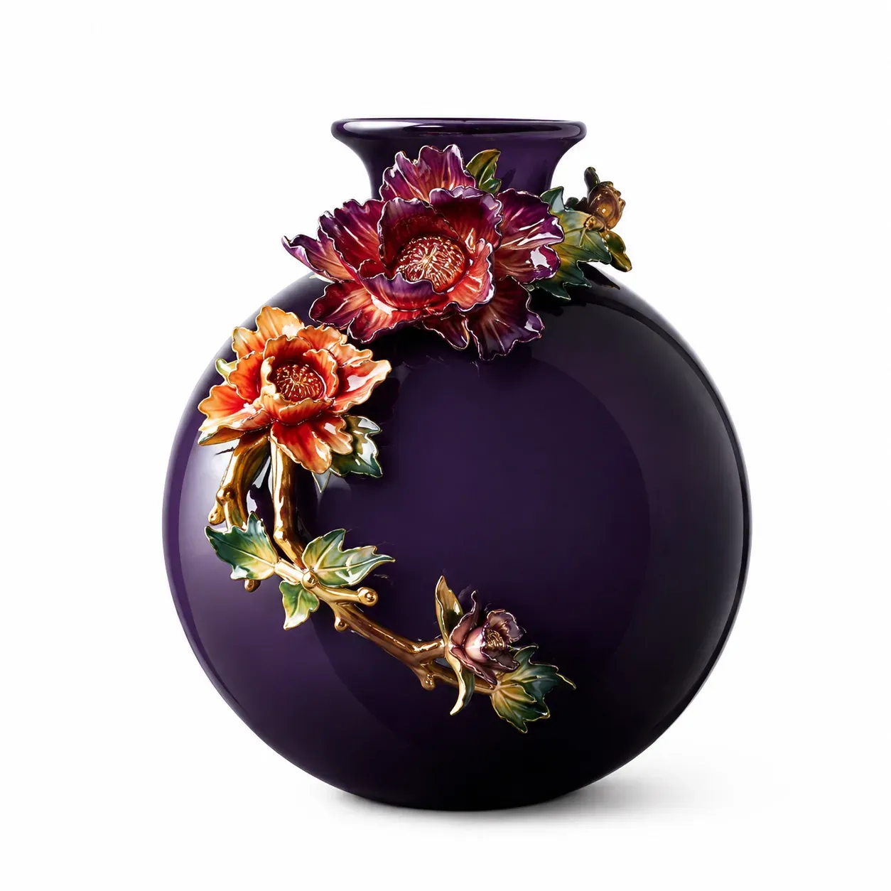 Plum Vase with Anemones