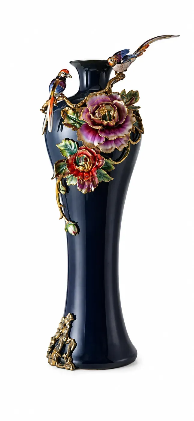 Slender Vase with Bird