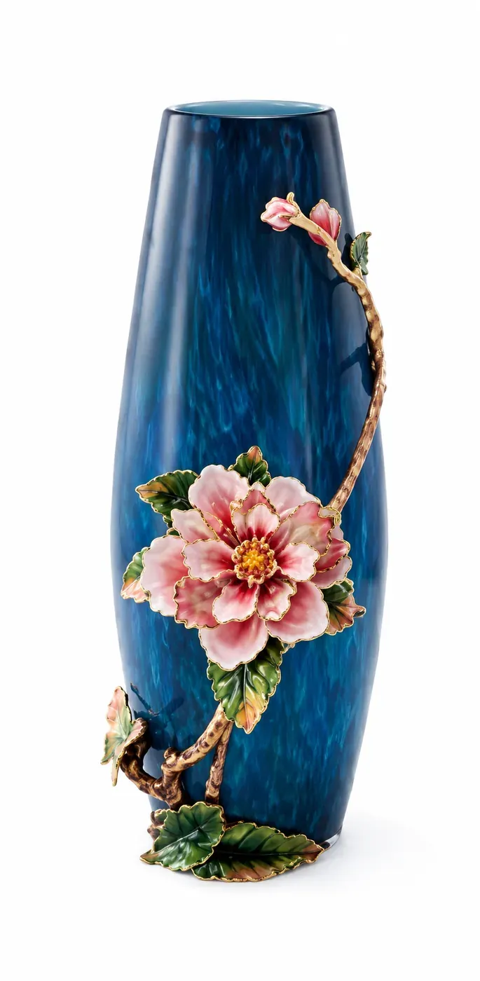 Teal Blossom Vase