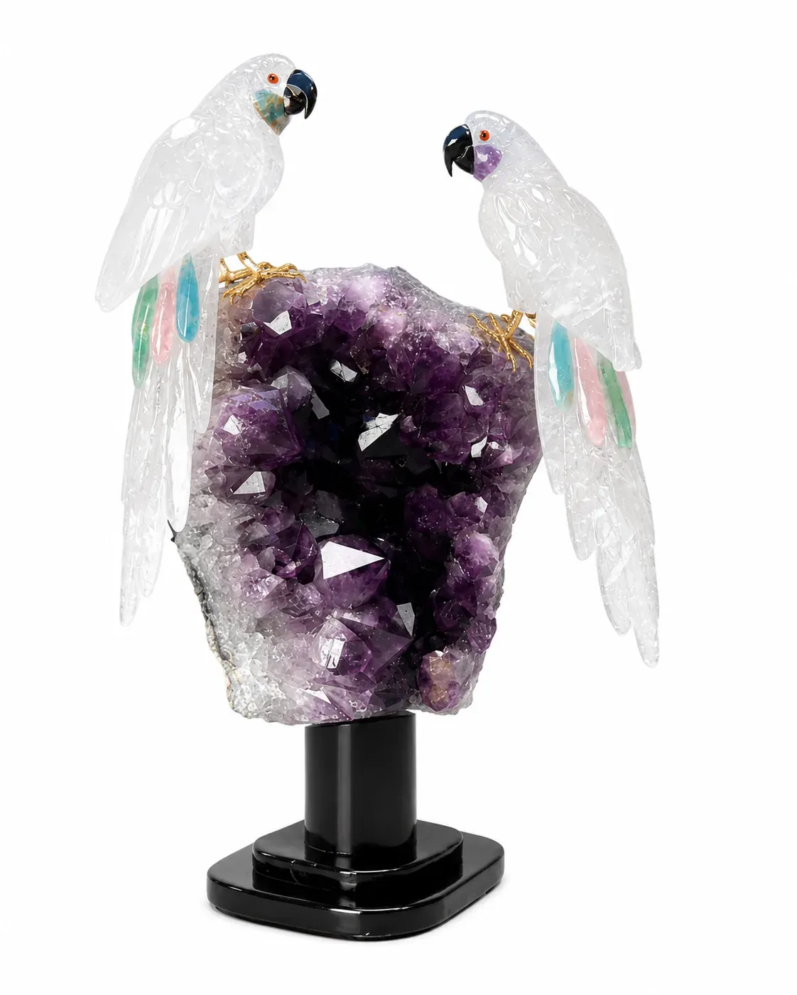 Parrots on Amethyst