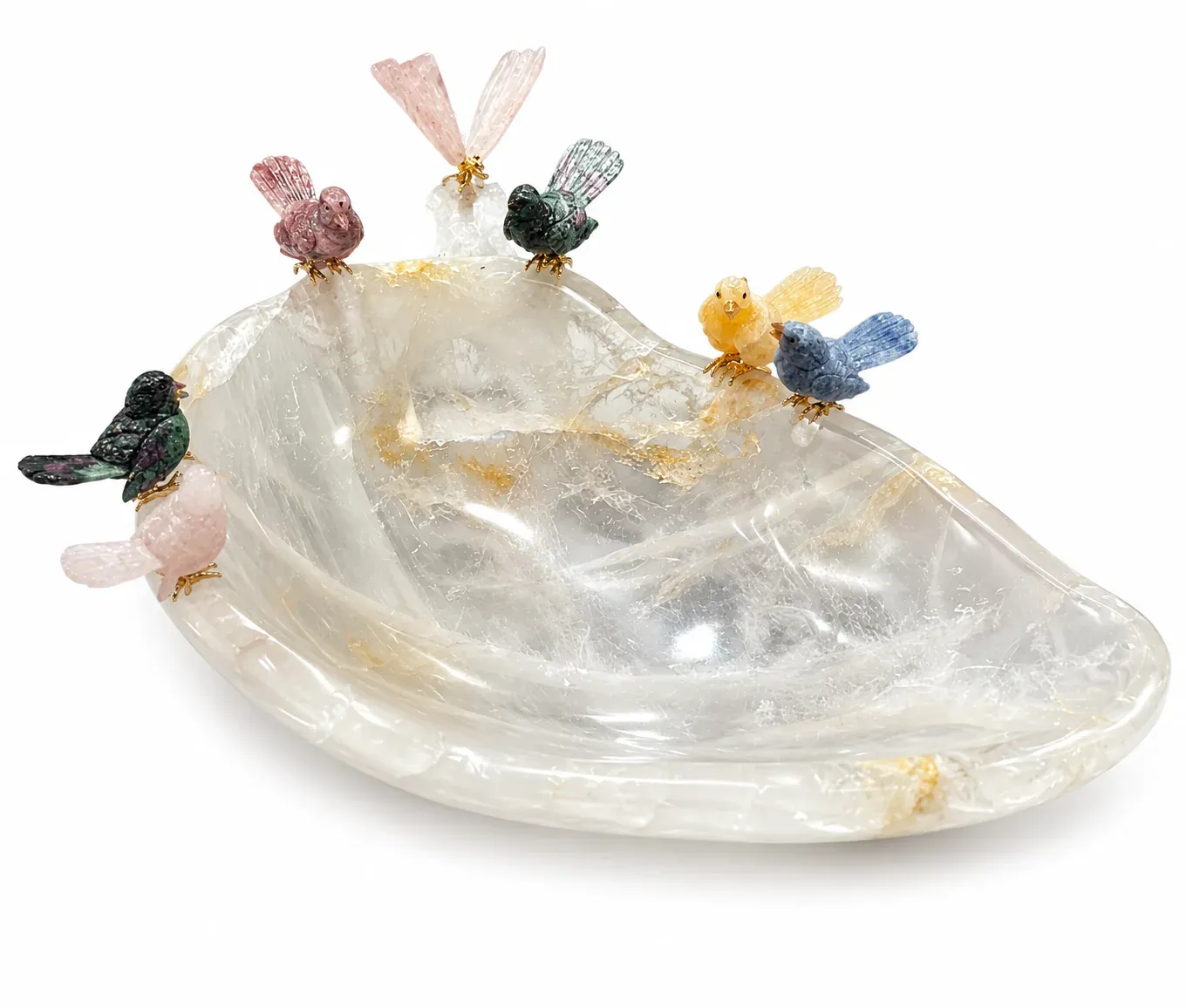 Birds on Rock Crystal Bowl