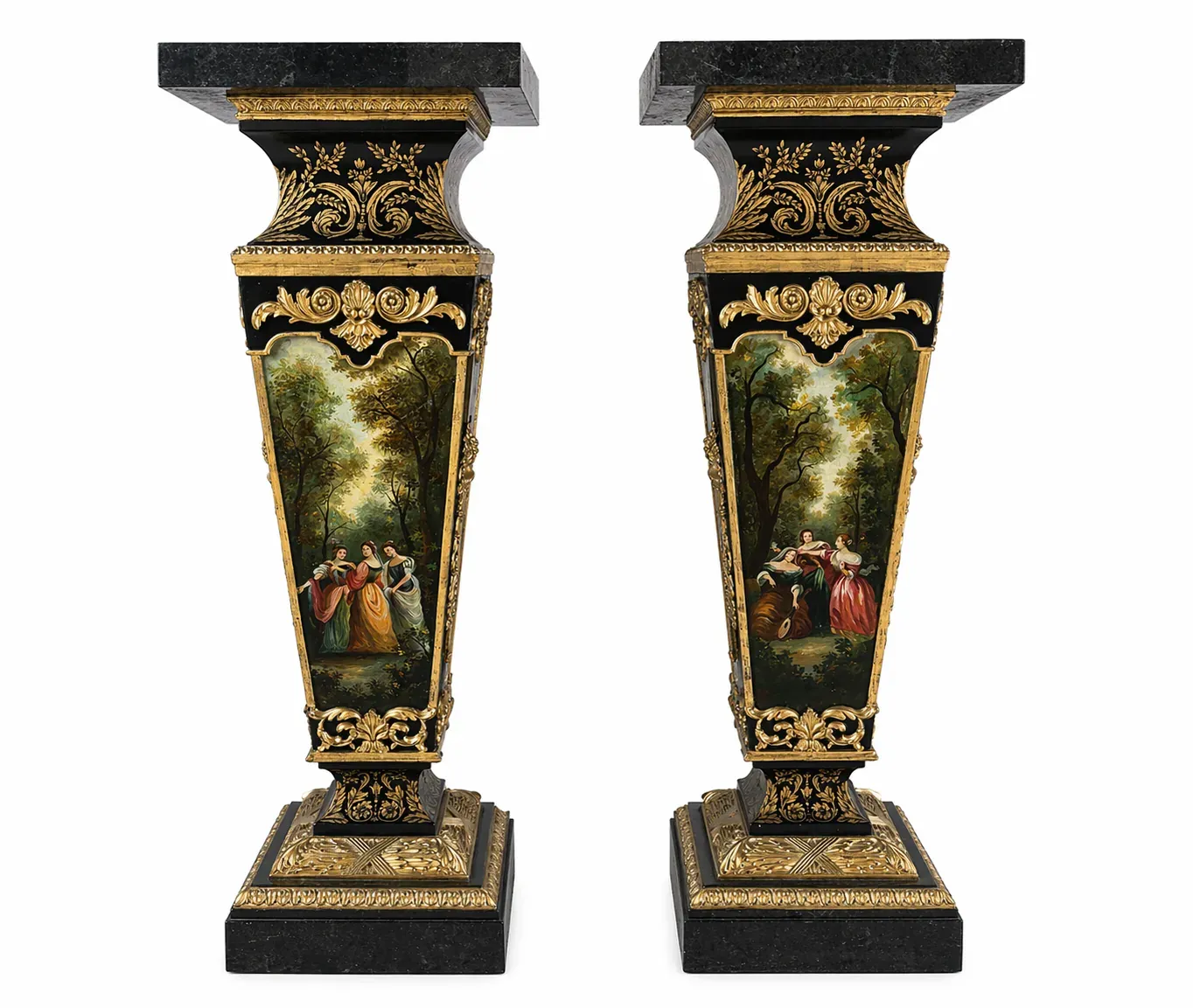 Pair of Painted Pedestals