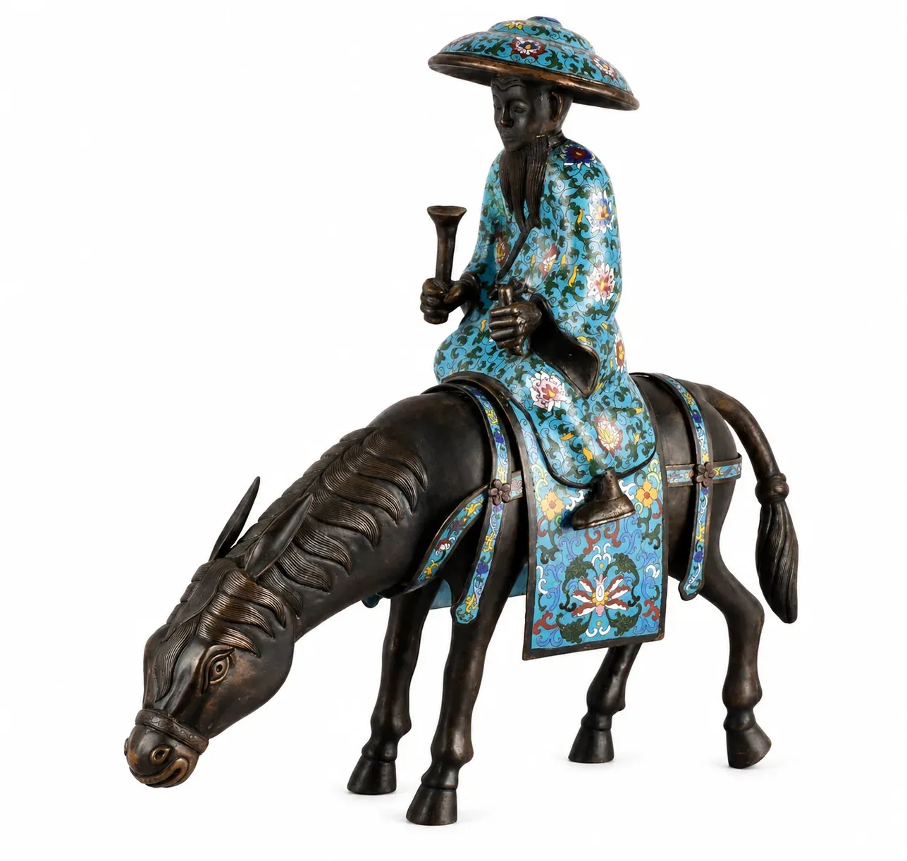 Cloisonné Rider on Water Buffalo