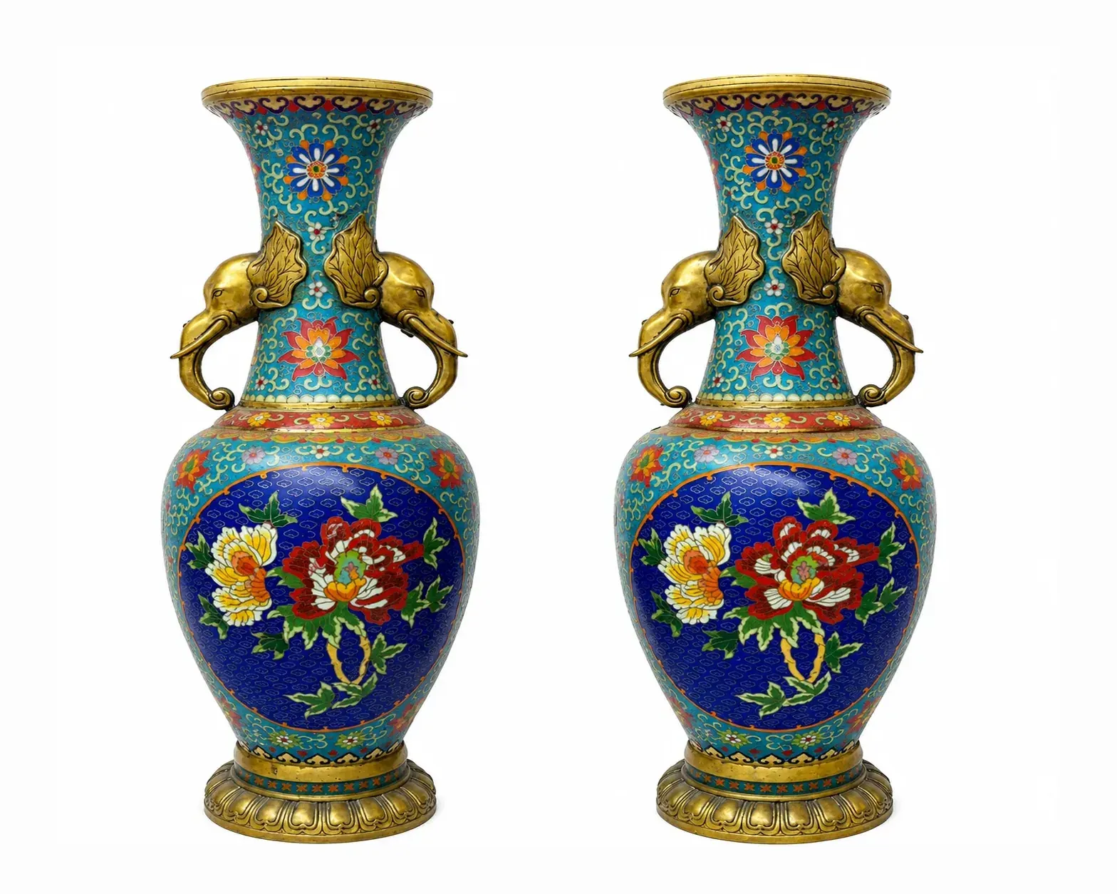 Pair of Cloisonné Vases