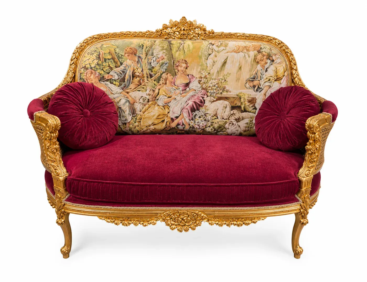 Giltwood Tapestry Settee