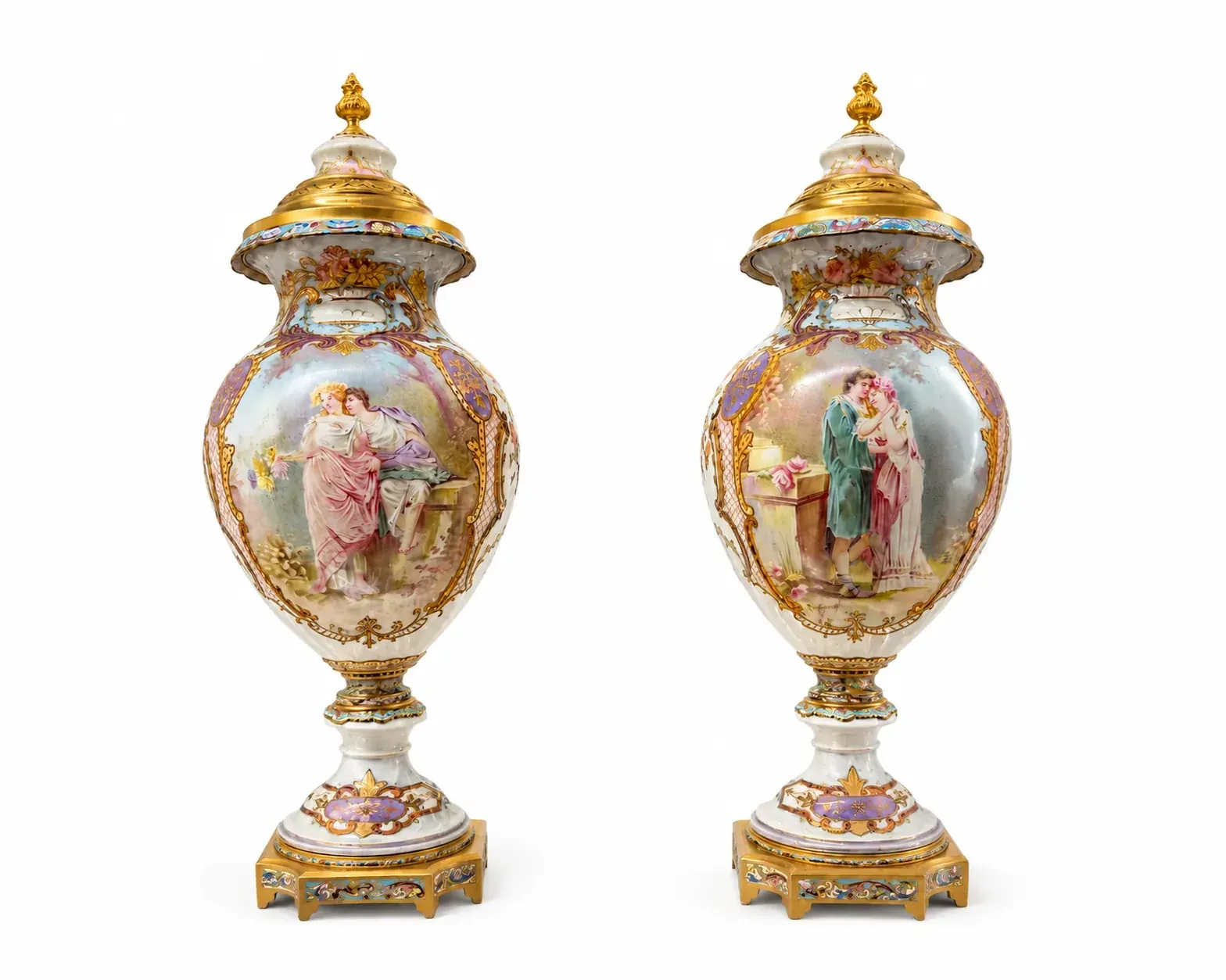 Pair of Porcelain Urns